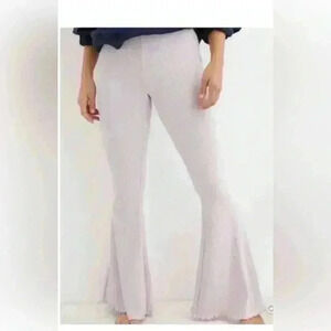 Aerie Light Purple Ribbed Flare Leg Pants, Large